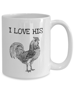 I Love His Cock Mug Funny Gift for Girlfriend Wife Fiancee Spouse Humoristic Present Idea Dick Gag Penis Joke Coffee Tea Cup-Coffee Mug