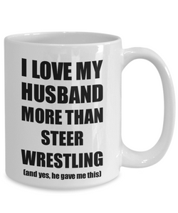 Steer Wrestling Wife Mug Funny Valentine Gift Idea For My Spouse Lover From Husband Coffee Tea Cup-Coffee Mug