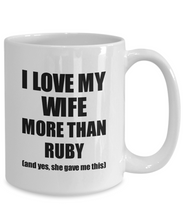 Load image into Gallery viewer, Ruby Husband Mug Funny Valentine Gift Idea For My Hubby Lover From Wife Coffee Tea Cup-Coffee Mug