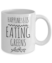 Load image into Gallery viewer, Happiness is Greens funny mug for vegan-Coffee Mug