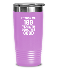 Load image into Gallery viewer, 100th Birthday Tumbler 100 Year Old Anniversary Bday Funny Gift Idea for Novelty Gag Coffee Tea Insulated Cup With Lid-Tumbler
