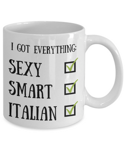 Italian Coffee Mug Italia Pride Sexy Smart Funny Gift for Humor Novelty Ceramic Tea Cup-Coffee Mug