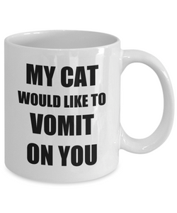 Cat Vomit Mug Throw Up Funny Gift Idea for Novelty Gag Coffee Tea Cup-[style]