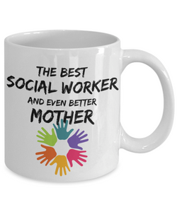 Socialworker Mom Mug Best Social Worker Mother Funny Gift for Mama Novelty Gag Coffee Tea Cup-Coffee Mug