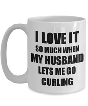 Load image into Gallery viewer, Curling Mug Funny Gift Idea For Wife I Love It When My Husband Lets Me Novelty Gag Sport Lover Joke Coffee Tea Cup-Coffee Mug