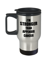 Load image into Gallery viewer, Appendix Cancer Travel Mug Awareness Survivor Gift Idea for Hope Cure Inspiration Coffee Tea 14oz Commuter Stainless Steel-Travel Mug