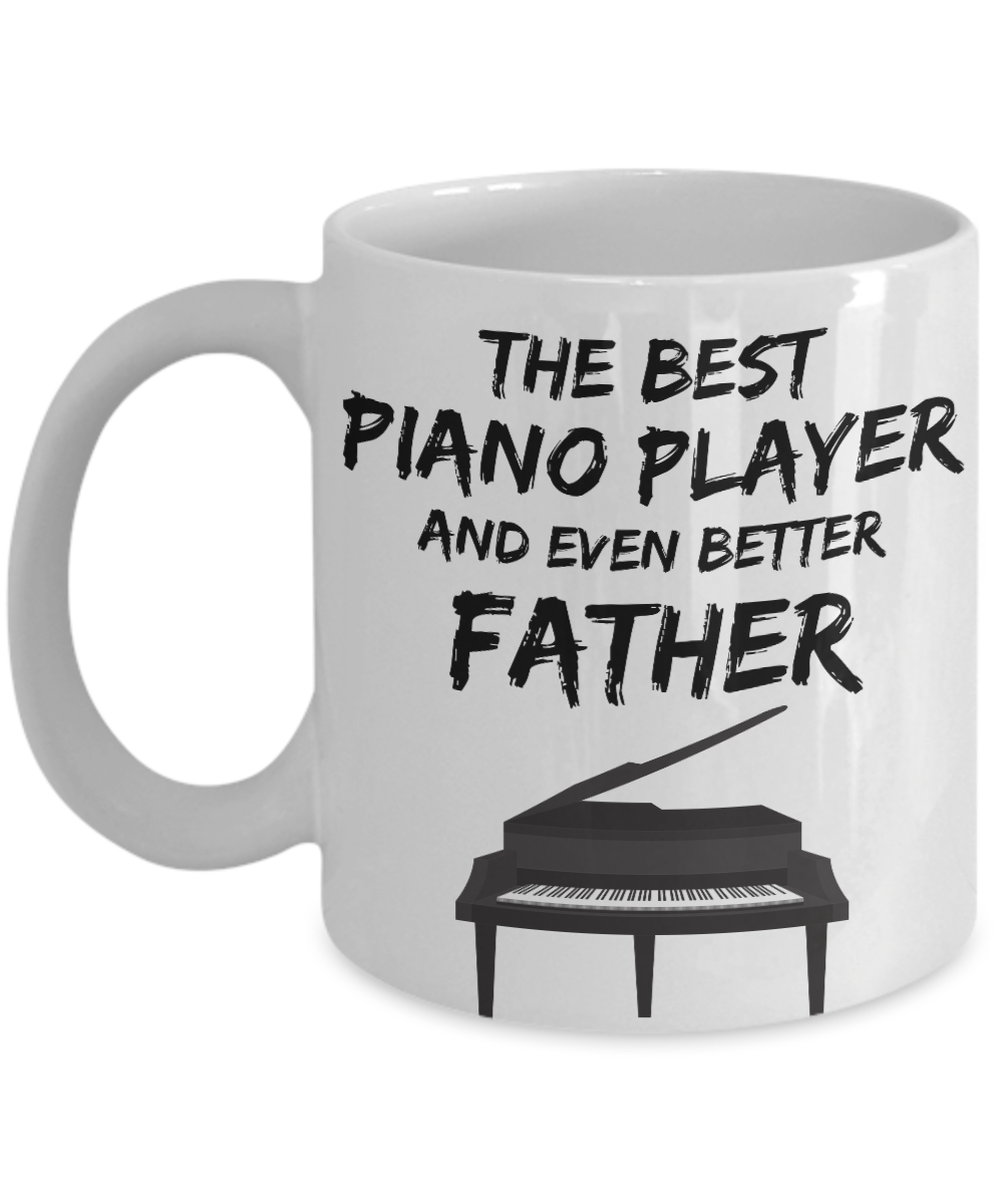 Piano Player Dad Mug - Best Pianist Father Ever - Funny Gift for Piano Lover Daddy-Coffee Mug