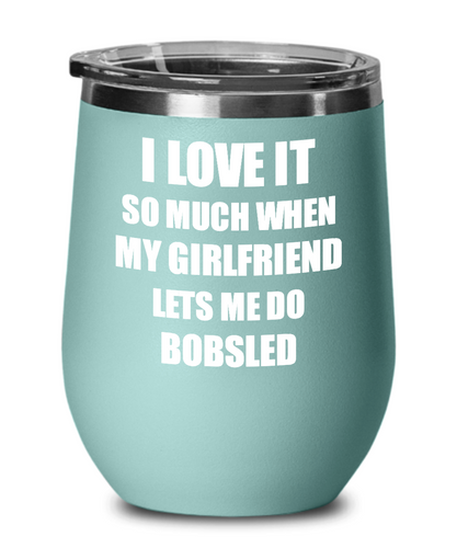 Funny Bobsled Wine Glass Gift For Boyfriend From Girlfriend Lover Joke Insulated Tumbler Lid-Wine Glass