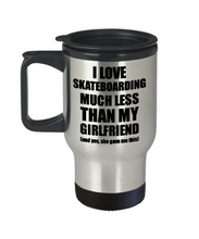 Load image into Gallery viewer, Skateboarding Boyfriend Travel Mug Funny Valentine Gift Idea For My Bf From Girlfriend I Love Coffee Tea 14 oz Insulated Lid Commuter-Travel Mug