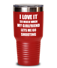 Load image into Gallery viewer, Funny Shooting Tumbler Gift Idea For Boyfriend I Love It When My Girlfriend Lets Me Sport Lover Joke Insulated Cup With Lid-Tumbler