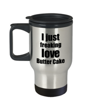 Load image into Gallery viewer, Butter Cake Lover Travel Mug I Just Freaking Love Funny Insulated Lid Gift Idea Coffee Tea Commuter-Travel Mug