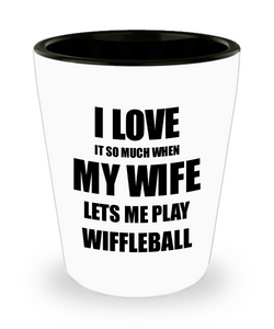 Wiffleball Shot Glass Funny Gift Idea For Husband I Love It When My Wife Lets Me Novelty Gag Sport Lover Joke Liquor Lover Alcohol 1.5 oz Shotglass-Shot Glass