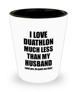 Duathlon Wife Shot Glass Funny Valentine Gift Idea For My Spouse From Husband I Love Liquor Lover Alcohol 1.5 oz Shotglass-Shot Glass