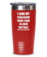 Load image into Gallery viewer, 16-Inch Softball Boyfriend Tumbler Funny Gift For My Bf Lover From Girlfriend Coffee Tea Insulated Cup With Lid-Tumbler