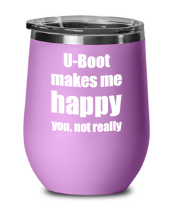 U-Boot Cocktail Wine Glass Lover Fan Funny Gift Alcohol Mixed Drink Insulated Tumbler With Lid-Wine Glass