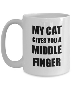 Cat Giving Finger Mug Funny Gift Idea for Novelty Gag Coffee Tea Cup-[style]