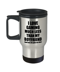Gaming Girlfriend Travel Mug Funny Valentine Gift Idea For My Gf From Boyfriend I Love Coffee Tea 14 oz Insulated Lid Commuter-Travel Mug