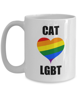 Cat Lgbt Mug Love Funny Gift Idea for Novelty Gag Coffee Tea Cup-Coffee Mug