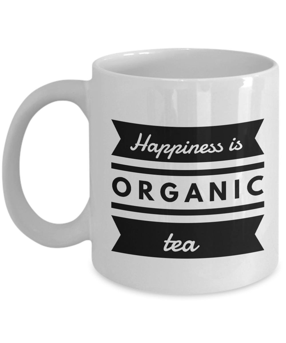 Happiness is organic tea funny mug for vegan-Coffee Mug