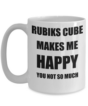 Load image into Gallery viewer, Rubiks Cube Mug Lover Fan Funny Gift Idea Hobby Novelty Gag Coffee Tea Cup Makes Me Happy-Coffee Mug