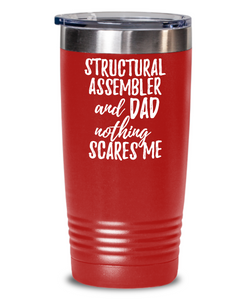 Funny Structural Assembler Dad Tumbler Gift Idea for Father Gag Joke Nothing Scares Me Coffee Tea Insulated Cup With Lid-Tumbler