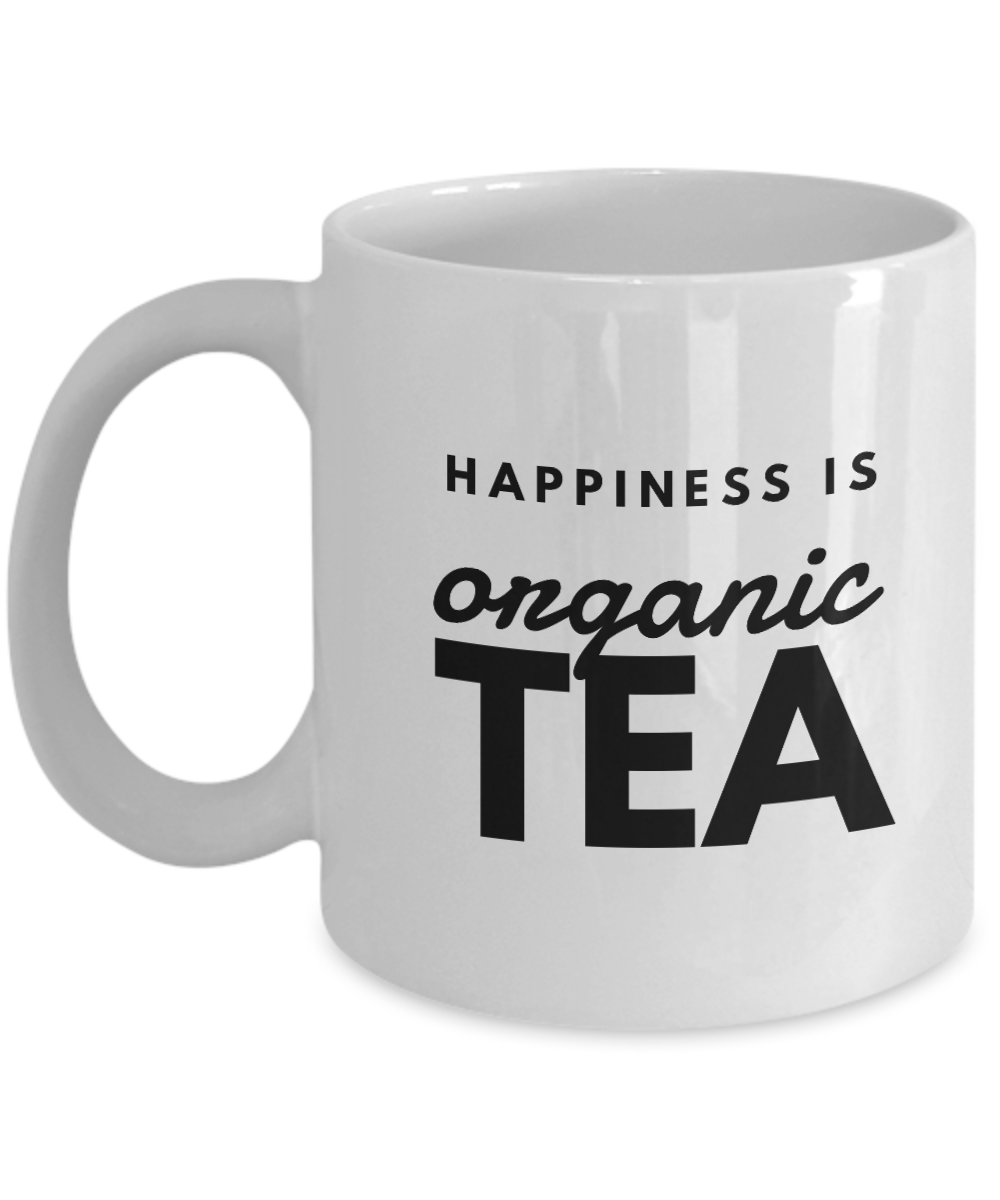 Happiness is organic tea funny mug for vegan-Coffee Mug