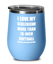 Load image into Gallery viewer, 16-Inch Softball Boyfriend Wine Glass Funny Gift For Bf Lover From Girlfriend Insulated Tumbler With Lid-Wine Glass