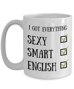 English Coffee Mug England Pride Sexy Smart Funny Gift for Humor Novelty Ceramic Tea Cup-Coffee Mug