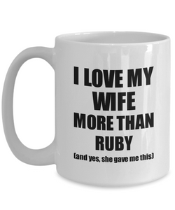 Ruby Husband Mug Funny Valentine Gift Idea For My Hubby Lover From Wife Coffee Tea Cup-Coffee Mug