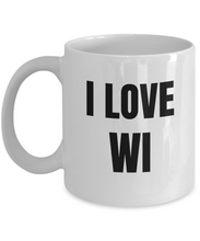 Load image into Gallery viewer, I Love Wi Mug Wisconsin Funny Gift Idea Novelty Gag Coffee Tea Cup-Coffee Mug
