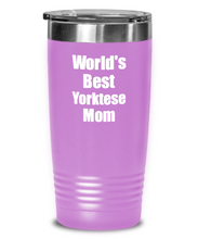Load image into Gallery viewer, Yorktese Mom Tumbler Worlds Best Dog Lover Funny Gift For Pet Owner Coffee Tea Insulated Cup With Lid-Tumbler
