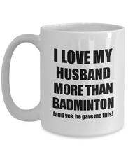 Load image into Gallery viewer, Badminton Wife Mug Funny Valentine Gift Idea For My Spouse Lover From Husband Coffee Tea Cup-Coffee Mug