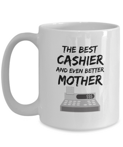 Cashier Mom Mug Best Mother Funny Gift for Mama Novelty Gag Coffee Tea Cup-Coffee Mug