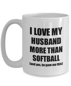 Softball Wife Mug Funny Valentine Gift Idea For My Spouse Lover From Husband Coffee Tea Cup-Coffee Mug