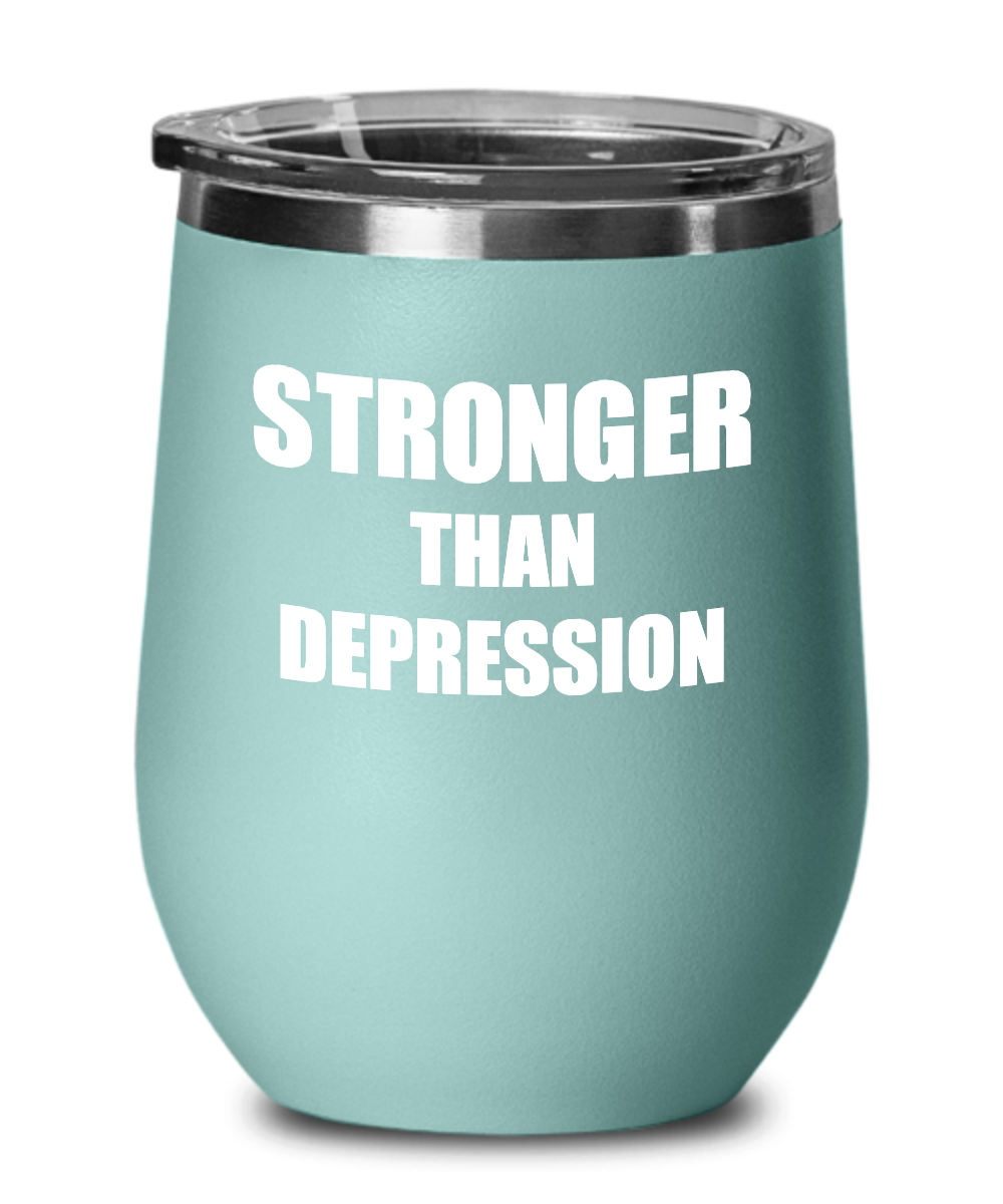 Depression Wine Glass Awareness Gift Idea Hope Cure Inspiration Insulated Tumbler With Lid-Wine Glass