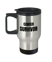 Load image into Gallery viewer, Cancer Survivor Travel Mug Awareness Survivor Gift Idea for Hope Inspiration Coffee Tea 14oz Commuter Stainless Steel-Travel Mug