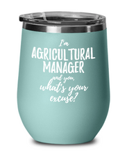 Load image into Gallery viewer, Agricultural Manager Wine Glass Saying Excuse Funny Coworker Gift Alcohol Lover Insulated Tumbler Lid-Wine Glass