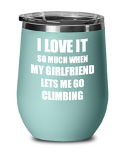 Load image into Gallery viewer, Funny Climbing Wine Glass Gift For Boyfriend From Girlfriend Lover Joke Insulated Tumbler Lid-Wine Glass