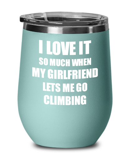 Funny Climbing Wine Glass Gift For Boyfriend From Girlfriend Lover Joke Insulated Tumbler Lid-Wine Glass