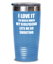 Load image into Gallery viewer, Funny Shooting Tumbler Gift Idea For Boyfriend I Love It When My Girlfriend Lets Me Sport Lover Joke Insulated Cup With Lid-Tumbler
