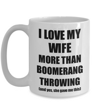 Load image into Gallery viewer, Boomerang Throwing Husband Mug Funny Valentine Gift Idea For My Hubby Lover From Wife Coffee Tea Cup-Coffee Mug