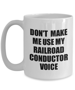 Railroad Conductor Mug Coworker Gift Idea Funny Gag For Job Coffee Tea Cup Voice-Coffee Mug