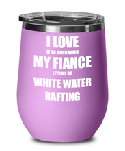Load image into Gallery viewer, Funny White Water Rafting Wine Glass Gift For Fiancee From Fiance Lover Joke Insulated Tumbler Lid-Wine Glass