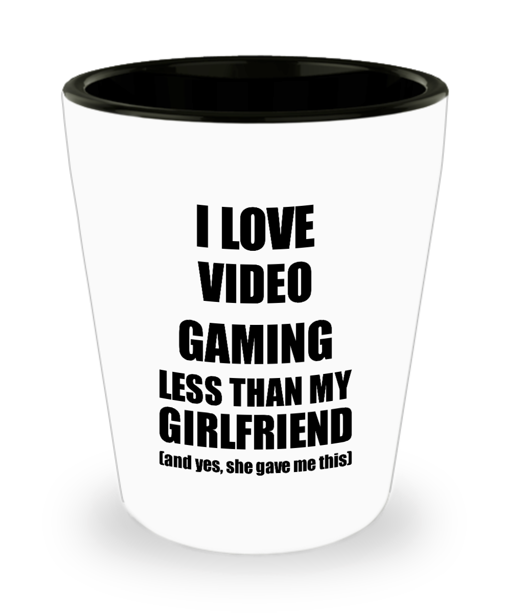 Video Gaming Boyfriend Shot Glass Funny Valentine Gift Idea For My Bf From Girlfriend I Love Liquor Lover Alcohol 1.5 oz Shotglass-Shot Glass