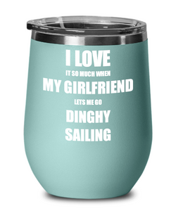 Funny Dinghy Sailing Wine Glass Gift For Boyfriend From Girlfriend Lover Joke Insulated Tumbler Lid-Wine Glass
