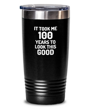 Load image into Gallery viewer, 100th Birthday Tumbler 100 Year Old Anniversary Bday Funny Gift Idea for Novelty Gag Coffee Tea Insulated Cup With Lid-Tumbler
