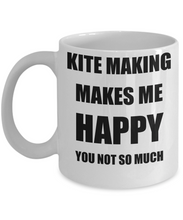 Load image into Gallery viewer, Kite Making Mug Lover Fan Funny Gift Idea Hobby Novelty Gag Coffee Tea Cup Makes Me Happy-Coffee Mug