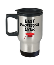 Load image into Gallery viewer, Professor Travel Mug Best Prof Ever Graduation Funny Gift for Coworkers Novelty Gag Car Coffee Tea Cup 14oz Stainless Steel-Travel Mug