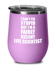 Load image into Gallery viewer, Funny Life Scientist Wine Glass Saying Fix Stupid Gift for Coworker Gag Insulated Tumbler with Lid-Wine Glass