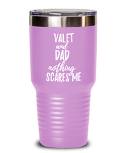 Load image into Gallery viewer, Funny Valet Dad Tumbler Gift Idea for Father Gag Joke Nothing Scares Me Coffee Tea Insulated Cup With Lid-Tumbler